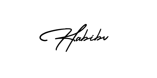 Design your own signature with our free online signature maker. With this signature software, you can create a handwritten (AmerikaSignatureDemo-Regular) signature for name Habibv. Habibv signature style 3 images and pictures png