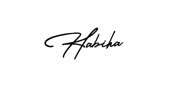 How to make Habiha name signature. Use AmerikaSignatureDemo-Regular style for creating short signs online. This is the latest handwritten sign. Habiha signature style 3 images and pictures png