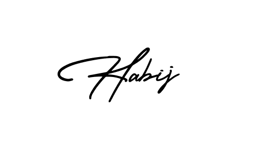 Make a beautiful signature design for name Habij. With this signature (AmerikaSignatureDemo-Regular) style, you can create a handwritten signature for free. Habij signature style 3 images and pictures png