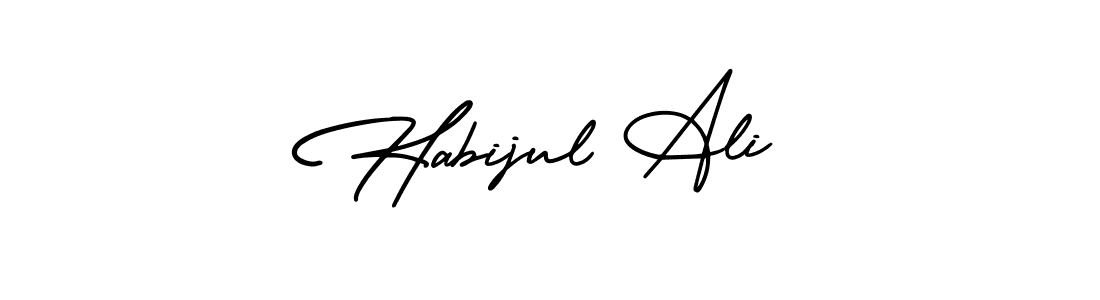 How to Draw Habijul Ali signature style? AmerikaSignatureDemo-Regular is a latest design signature styles for name Habijul Ali. Habijul Ali signature style 3 images and pictures png