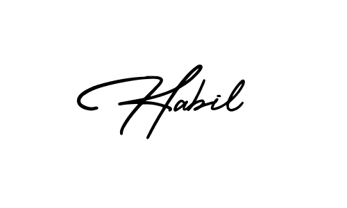 It looks lik you need a new signature style for name Habil. Design unique handwritten (AmerikaSignatureDemo-Regular) signature with our free signature maker in just a few clicks. Habil signature style 3 images and pictures png