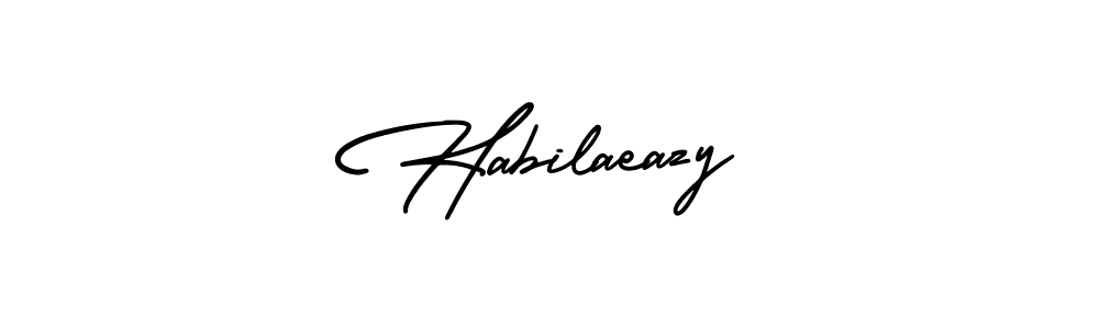 if you are searching for the best signature style for your name Habilaeazy. so please give up your signature search. here we have designed multiple signature styles  using AmerikaSignatureDemo-Regular. Habilaeazy signature style 3 images and pictures png