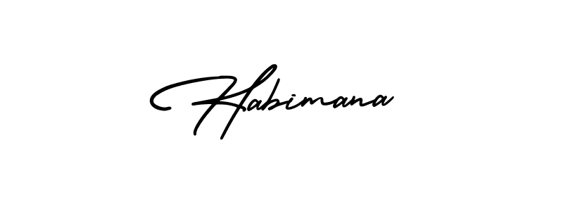 How to make Habimana name signature. Use AmerikaSignatureDemo-Regular style for creating short signs online. This is the latest handwritten sign. Habimana signature style 3 images and pictures png