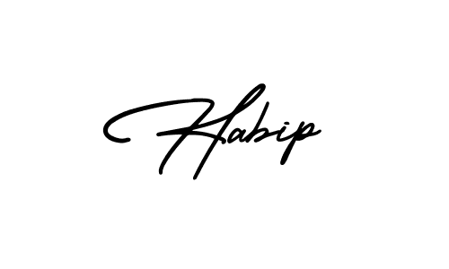 How to make Habip name signature. Use AmerikaSignatureDemo-Regular style for creating short signs online. This is the latest handwritten sign. Habip signature style 3 images and pictures png