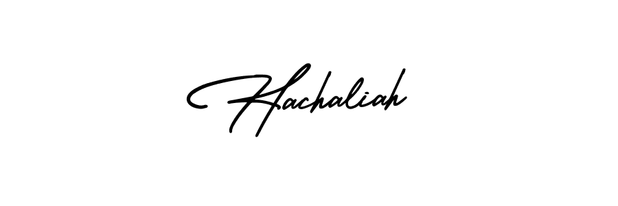 Make a beautiful signature design for name Hachaliah. With this signature (AmerikaSignatureDemo-Regular) style, you can create a handwritten signature for free. Hachaliah signature style 3 images and pictures png