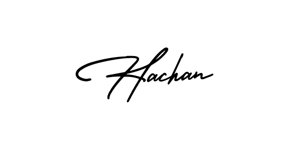 How to make Hachan signature? AmerikaSignatureDemo-Regular is a professional autograph style. Create handwritten signature for Hachan name. Hachan signature style 3 images and pictures png