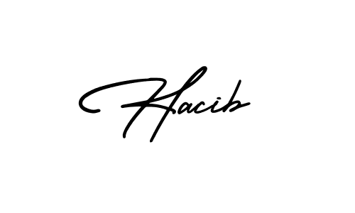 Hacib stylish signature style. Best Handwritten Sign (AmerikaSignatureDemo-Regular) for my name. Handwritten Signature Collection Ideas for my name Hacib. Hacib signature style 3 images and pictures png