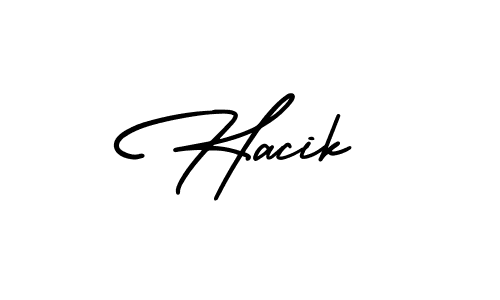 You should practise on your own different ways (AmerikaSignatureDemo-Regular) to write your name (Hacik) in signature. don't let someone else do it for you. Hacik signature style 3 images and pictures png