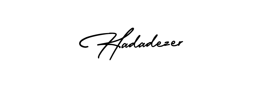 You should practise on your own different ways (AmerikaSignatureDemo-Regular) to write your name (Hadadezer) in signature. don't let someone else do it for you. Hadadezer signature style 3 images and pictures png