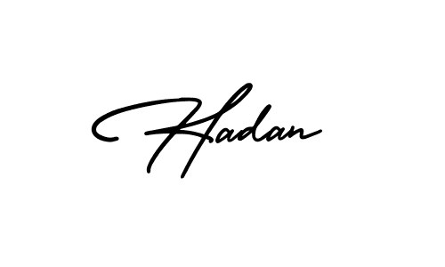 How to make Hadan name signature. Use AmerikaSignatureDemo-Regular style for creating short signs online. This is the latest handwritten sign. Hadan signature style 3 images and pictures png