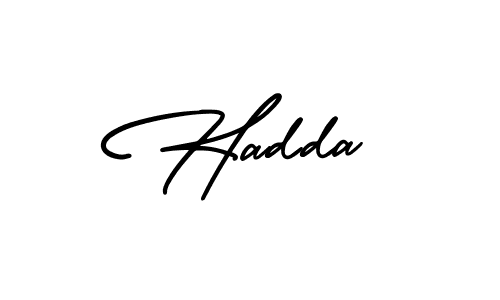 How to make Hadda name signature. Use AmerikaSignatureDemo-Regular style for creating short signs online. This is the latest handwritten sign. Hadda signature style 3 images and pictures png