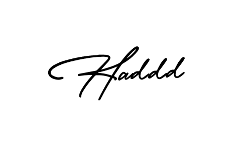 Use a signature maker to create a handwritten signature online. With this signature software, you can design (AmerikaSignatureDemo-Regular) your own signature for name Haddd. Haddd signature style 3 images and pictures png