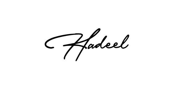 This is the best signature style for the Hadeel name. Also you like these signature font (AmerikaSignatureDemo-Regular). Mix name signature. Hadeel signature style 3 images and pictures png