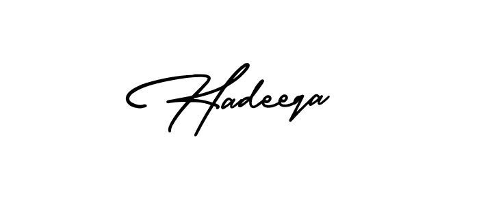 Design your own signature with our free online signature maker. With this signature software, you can create a handwritten (AmerikaSignatureDemo-Regular) signature for name Hadeeqa. Hadeeqa signature style 3 images and pictures png