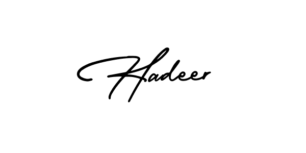 This is the best signature style for the Hadeer name. Also you like these signature font (AmerikaSignatureDemo-Regular). Mix name signature. Hadeer signature style 3 images and pictures png