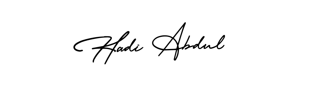 AmerikaSignatureDemo-Regular is a professional signature style that is perfect for those who want to add a touch of class to their signature. It is also a great choice for those who want to make their signature more unique. Get Hadi Abdul name to fancy signature for free. Hadi Abdul signature style 3 images and pictures png