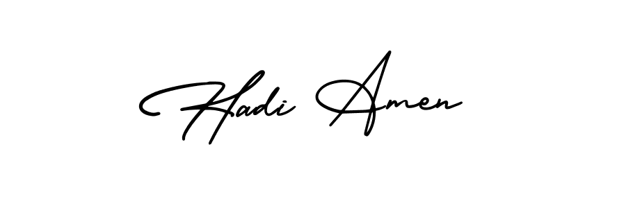 Design your own signature with our free online signature maker. With this signature software, you can create a handwritten (AmerikaSignatureDemo-Regular) signature for name Hadi Amen. Hadi Amen signature style 3 images and pictures png