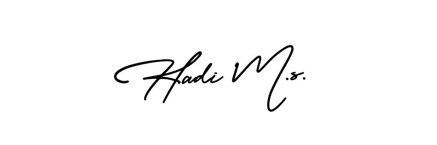 Design your own signature with our free online signature maker. With this signature software, you can create a handwritten (AmerikaSignatureDemo-Regular) signature for name Hadi M.s.. Hadi M.s. signature style 3 images and pictures png