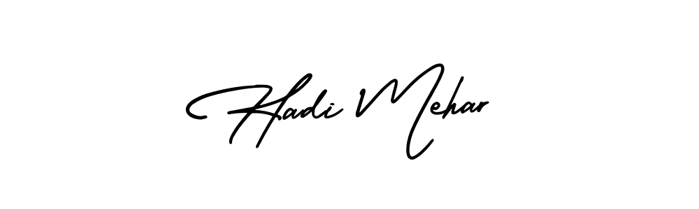 Hadi Mehar stylish signature style. Best Handwritten Sign (AmerikaSignatureDemo-Regular) for my name. Handwritten Signature Collection Ideas for my name Hadi Mehar. Hadi Mehar signature style 3 images and pictures png