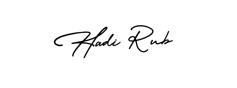 The best way (AmerikaSignatureDemo-Regular) to make a short signature is to pick only two or three words in your name. The name Hadi Rub include a total of six letters. For converting this name. Hadi Rub signature style 3 images and pictures png