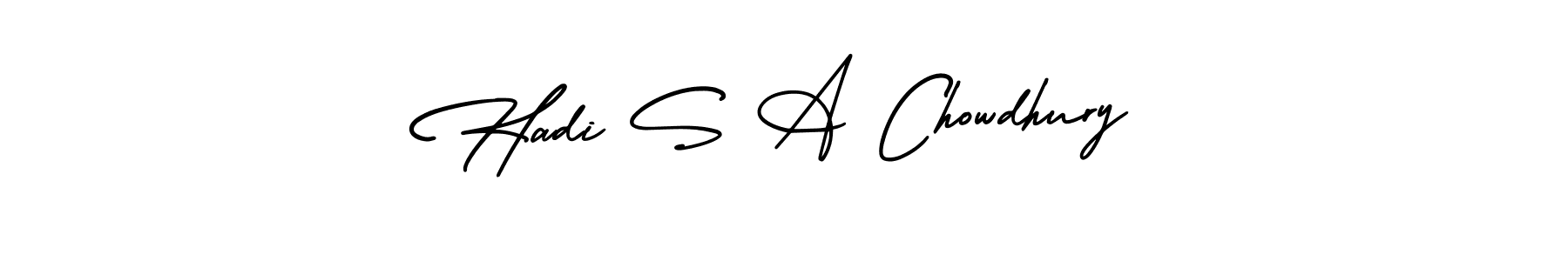 Make a short Hadi S A Chowdhury signature style. Manage your documents anywhere anytime using AmerikaSignatureDemo-Regular. Create and add eSignatures, submit forms, share and send files easily. Hadi S A Chowdhury signature style 3 images and pictures png