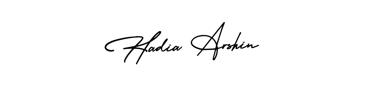 How to make Hadia Arshin name signature. Use AmerikaSignatureDemo-Regular style for creating short signs online. This is the latest handwritten sign. Hadia Arshin signature style 3 images and pictures png