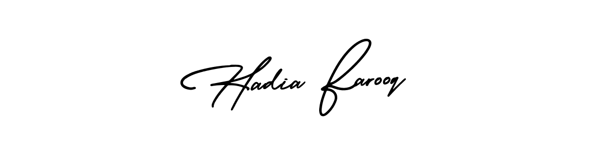 How to make Hadia Farooq signature? AmerikaSignatureDemo-Regular is a professional autograph style. Create handwritten signature for Hadia Farooq name. Hadia Farooq signature style 3 images and pictures png