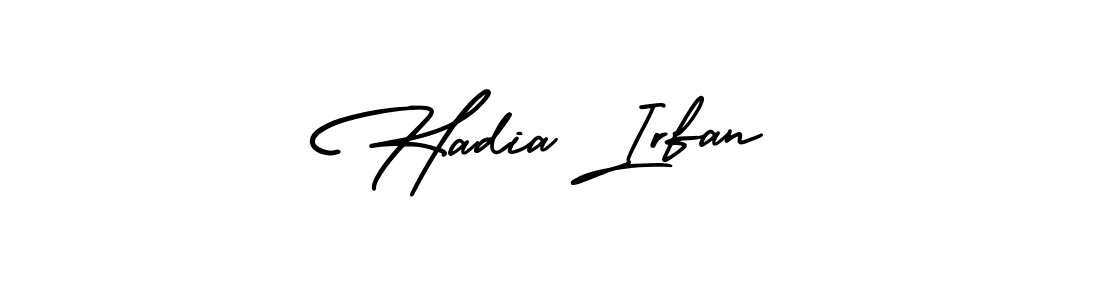 Similarly AmerikaSignatureDemo-Regular is the best handwritten signature design. Signature creator online .You can use it as an online autograph creator for name Hadia Irfan. Hadia Irfan signature style 3 images and pictures png