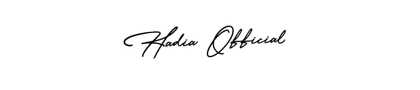 It looks lik you need a new signature style for name Hadia Official. Design unique handwritten (AmerikaSignatureDemo-Regular) signature with our free signature maker in just a few clicks. Hadia Official signature style 3 images and pictures png