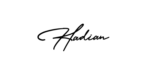 Hadian stylish signature style. Best Handwritten Sign (AmerikaSignatureDemo-Regular) for my name. Handwritten Signature Collection Ideas for my name Hadian. Hadian signature style 3 images and pictures png