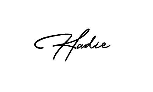 Hadie stylish signature style. Best Handwritten Sign (AmerikaSignatureDemo-Regular) for my name. Handwritten Signature Collection Ideas for my name Hadie. Hadie signature style 3 images and pictures png