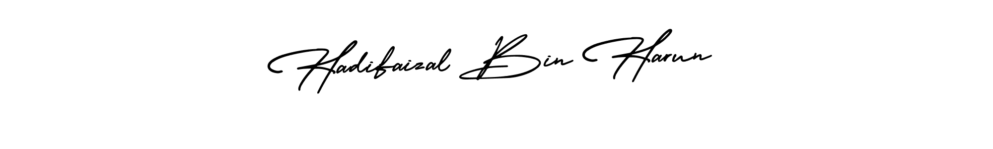 Use a signature maker to create a handwritten signature online. With this signature software, you can design (AmerikaSignatureDemo-Regular) your own signature for name Hadifaizal Bin Harun. Hadifaizal Bin Harun signature style 3 images and pictures png