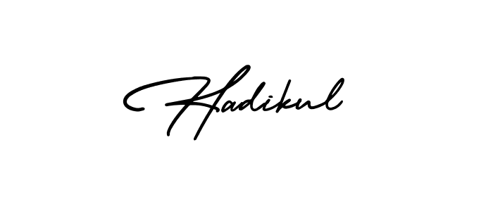 How to make Hadikul name signature. Use AmerikaSignatureDemo-Regular style for creating short signs online. This is the latest handwritten sign. Hadikul signature style 3 images and pictures png