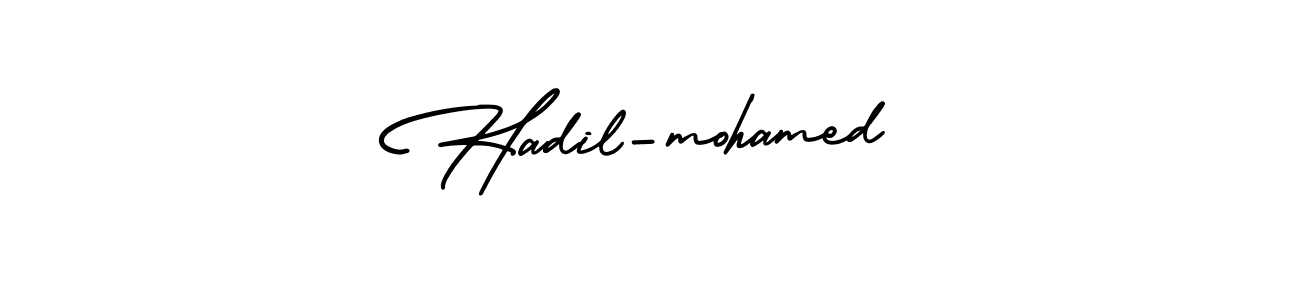 Similarly AmerikaSignatureDemo-Regular is the best handwritten signature design. Signature creator online .You can use it as an online autograph creator for name Hadil-mohamed. Hadil-mohamed signature style 3 images and pictures png
