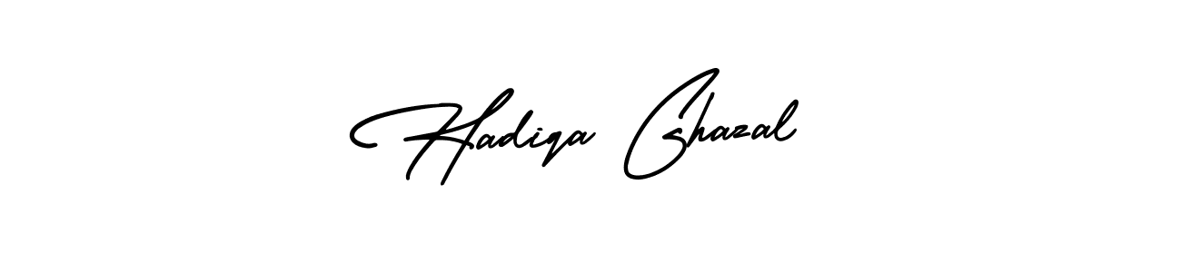 Hadiqa Ghazal stylish signature style. Best Handwritten Sign (AmerikaSignatureDemo-Regular) for my name. Handwritten Signature Collection Ideas for my name Hadiqa Ghazal. Hadiqa Ghazal signature style 3 images and pictures png