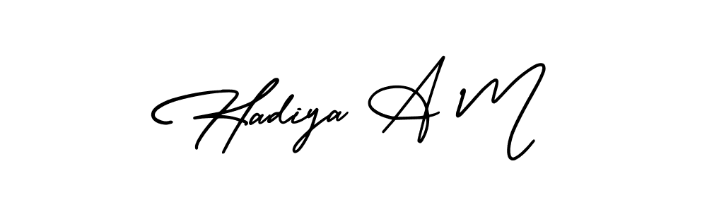 Best and Professional Signature Style for Hadiya A M. AmerikaSignatureDemo-Regular Best Signature Style Collection. Hadiya A M signature style 3 images and pictures png