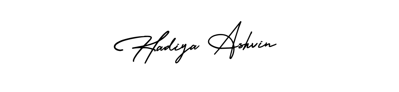 if you are searching for the best signature style for your name Hadiya Ashvin. so please give up your signature search. here we have designed multiple signature styles  using AmerikaSignatureDemo-Regular. Hadiya Ashvin signature style 3 images and pictures png