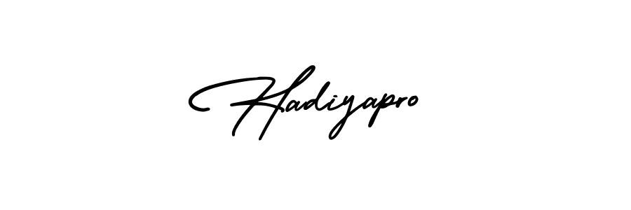 How to make Hadiyapro name signature. Use AmerikaSignatureDemo-Regular style for creating short signs online. This is the latest handwritten sign. Hadiyapro signature style 3 images and pictures png