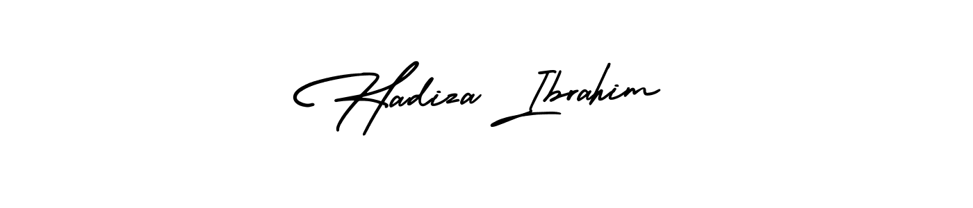 How to make Hadiza Ibrahim name signature. Use AmerikaSignatureDemo-Regular style for creating short signs online. This is the latest handwritten sign. Hadiza Ibrahim signature style 3 images and pictures png