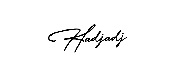 Hadjadj stylish signature style. Best Handwritten Sign (AmerikaSignatureDemo-Regular) for my name. Handwritten Signature Collection Ideas for my name Hadjadj. Hadjadj signature style 3 images and pictures png