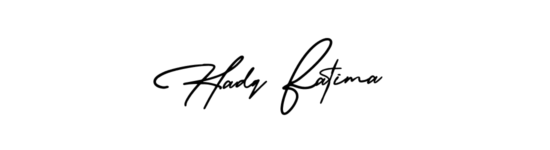 Make a beautiful signature design for name Hadq Fatima. With this signature (AmerikaSignatureDemo-Regular) style, you can create a handwritten signature for free. Hadq Fatima signature style 3 images and pictures png