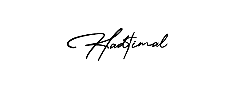 The best way (AmerikaSignatureDemo-Regular) to make a short signature is to pick only two or three words in your name. The name Hadtimal include a total of six letters. For converting this name. Hadtimal signature style 3 images and pictures png