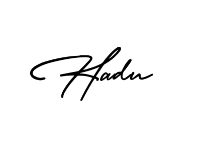 How to make Hadu name signature. Use AmerikaSignatureDemo-Regular style for creating short signs online. This is the latest handwritten sign. Hadu signature style 3 images and pictures png