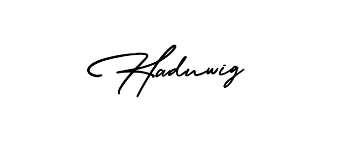 How to Draw Haduwig signature style? AmerikaSignatureDemo-Regular is a latest design signature styles for name Haduwig. Haduwig signature style 3 images and pictures png