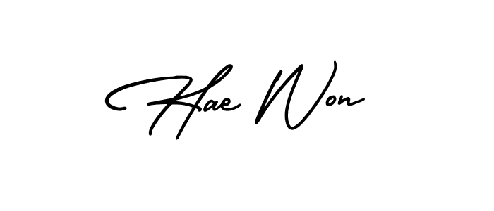 Make a beautiful signature design for name Hae Won. With this signature (AmerikaSignatureDemo-Regular) style, you can create a handwritten signature for free. Hae Won signature style 3 images and pictures png