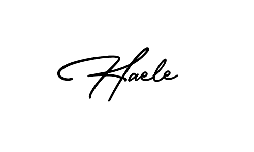 Use a signature maker to create a handwritten signature online. With this signature software, you can design (AmerikaSignatureDemo-Regular) your own signature for name Haele. Haele signature style 3 images and pictures png