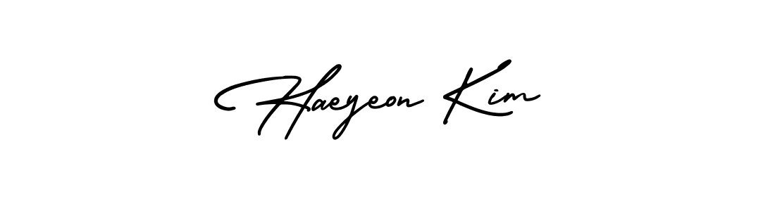 Create a beautiful signature design for name Haeyeon Kim. With this signature (AmerikaSignatureDemo-Regular) fonts, you can make a handwritten signature for free. Haeyeon Kim signature style 3 images and pictures png
