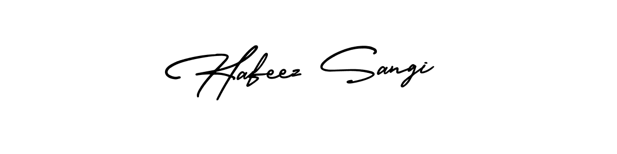 How to Draw Hafeez Sangi signature style? AmerikaSignatureDemo-Regular is a latest design signature styles for name Hafeez Sangi. Hafeez Sangi signature style 3 images and pictures png