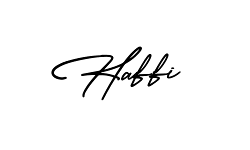 How to make Haffi name signature. Use AmerikaSignatureDemo-Regular style for creating short signs online. This is the latest handwritten sign. Haffi signature style 3 images and pictures png