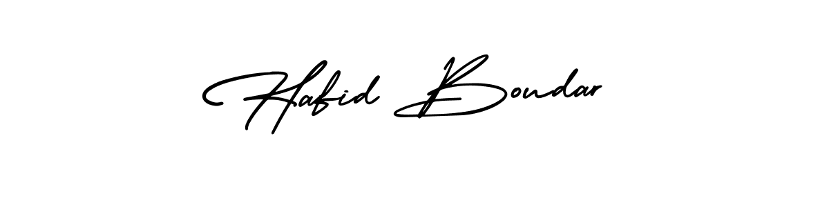 Create a beautiful signature design for name Hafid Boudar. With this signature (AmerikaSignatureDemo-Regular) fonts, you can make a handwritten signature for free. Hafid Boudar signature style 3 images and pictures png